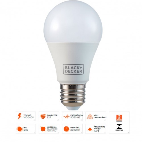 Lâmpada led bulbo 9 watts 803 lúmens branca - BDA6-0800-02  110V/220V Lâmpada led bulbo 9 watts 803 lúmens branca - BDA6-0800-02  110V/220V