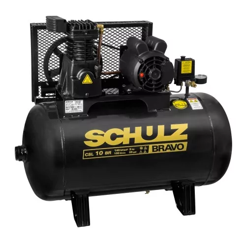Compressor de ar 10 pés 100L 2 hp 140 lbs monofásico CSL 10BR/100 - BRAVO