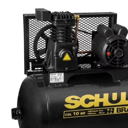 Compressor de ar 10 pés 100L 2 hp 140 lbs monofásico CSL 10BR/100 - BRAVO