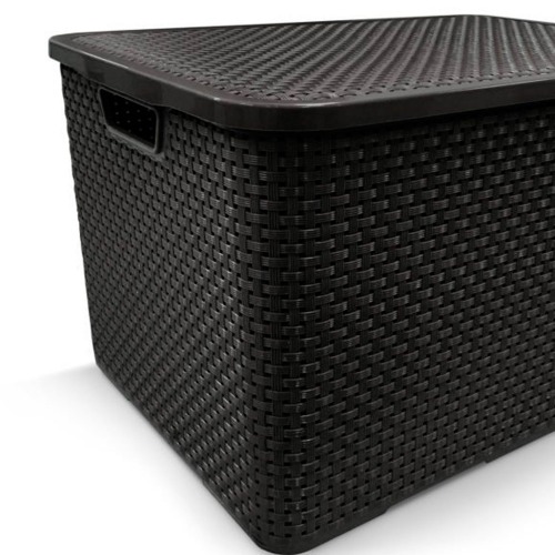 Caixa organizadora com tampa 7 litros - Rattan Caixa organizadora com tampa 7 litros - Rattan