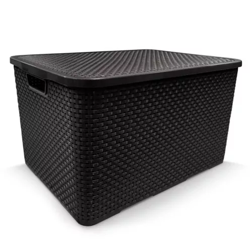 Kit 2 Caixas organizadoras com tampa 15 litros - Rattan