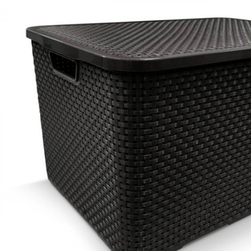 Kit 2 Caixas organizadoras com tampa 15 litros - Rattan Kit 2 Caixas organizadoras com tampa 15 litros - Rattan