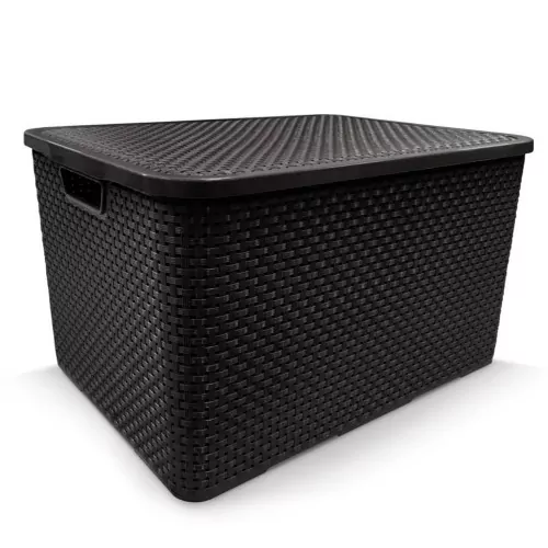 Caixa organizadora com tampa 40 litros - Rattan
