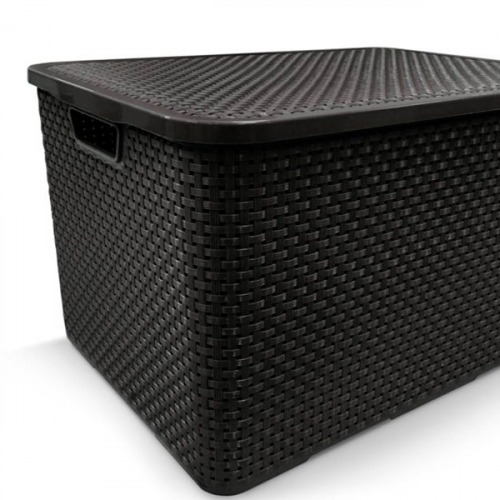 Kit 2 Caixas organizadoras com tampa 40 litros - Rattan