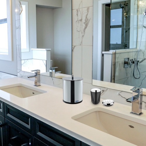 Lixeira inox 3,2L com tampa 15 x 20 cm Decorline - 3030/201