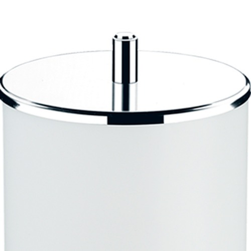 Lixeira pl�stica branca com tampa inox 5,4L Decorline - 3400/202