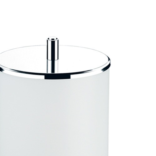 Lixeira pl�stica branca com tampa inox 5,4L Decorline - 3400/202