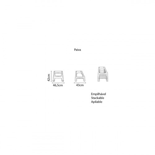 Banqueta Escada plstica 1 degrau + patamar - Paiva