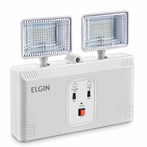 Luminária de emergência LED 2.000 lúmens com 2 faróis - 48LEM2KL0000  110V/220V Luminária de emergência LED 2.000 lúmens com 2 faróis - 48LEM2KL0000  110V/220V