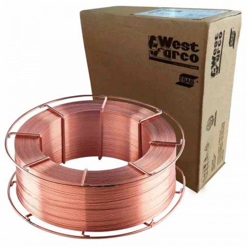 Arame para solda mig sólido cobreado 1,0 mm rolo 18 kg Esab - 70S6 Arame para solda mig sólido cobreado 1,0 mm rolo 18 kg Esab - 70S6