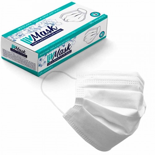 Kit 50 Máscaras descartáveis cirúrgica tripla camada Kit 50 Máscaras descartáveis cirúrgica tripla camada