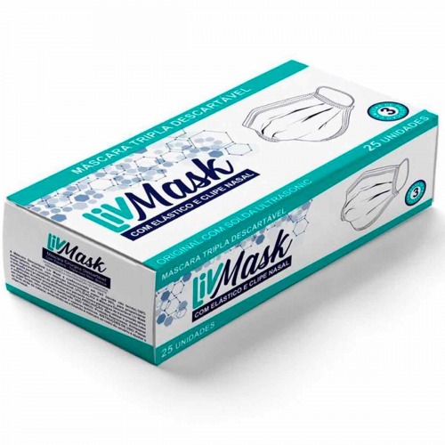 Kit 50 Máscaras descartáveis cirúrgica tripla camada Kit 50 Máscaras descartáveis cirúrgica tripla camada
