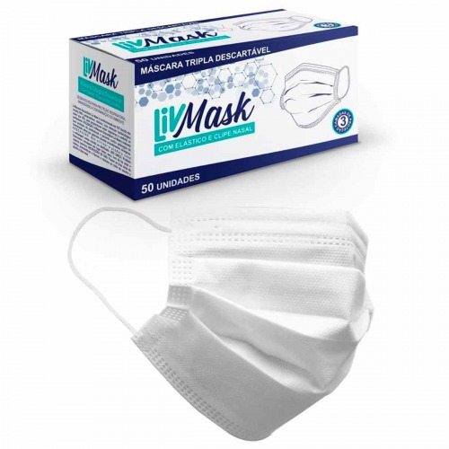 Máscara descartável cirúrgica tripla camada 50 unidades Máscara descartável cirúrgica tripla camada 50 unidades