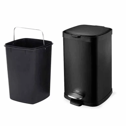 Lixeira aço carbono 12L com pedal e balde Frame - 3065/100