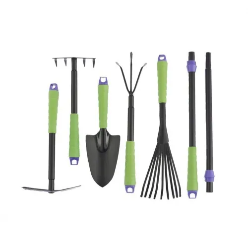 Jogo de ferramentas para jardinagem com cabo extensível 7 peças