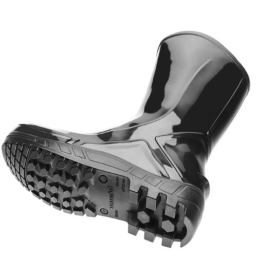 Bota de PVC preta cano mdio com forro - 110VFLEXF PR