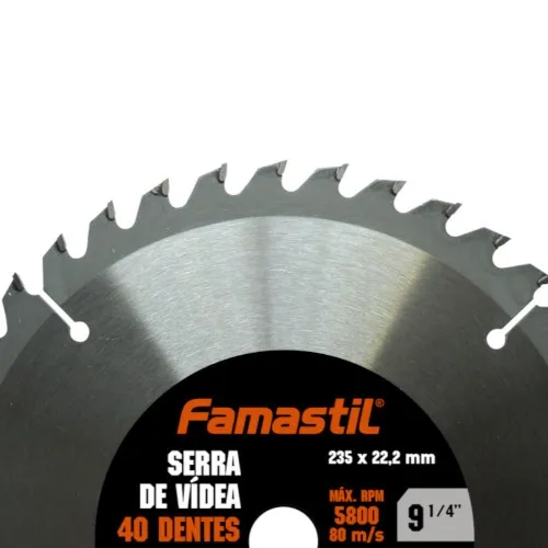Disco de serra de vídea para madeira 235 x 22,2 mm 40 dentes