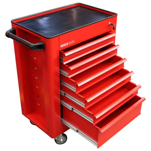 Carrinho para ferramentas fechado 6 gavetas Red Essencial - R20150106