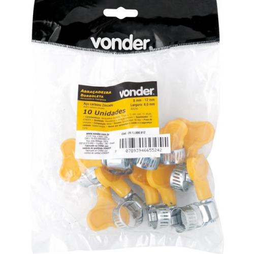 Abraadeira nylon borboleta  8-12mm c/ 10 ps