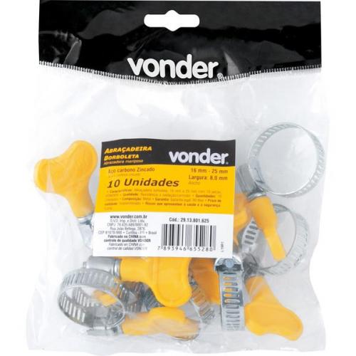 Abraçadeira borboleta 16 a 25mm c/ 10 peças Abraçadeira borboleta 16 a 25mm c/ 10 peças