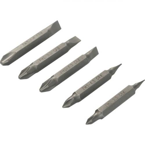 Jogo de ponteira ponta dupla a�o cromo van�dio 5 pe�as