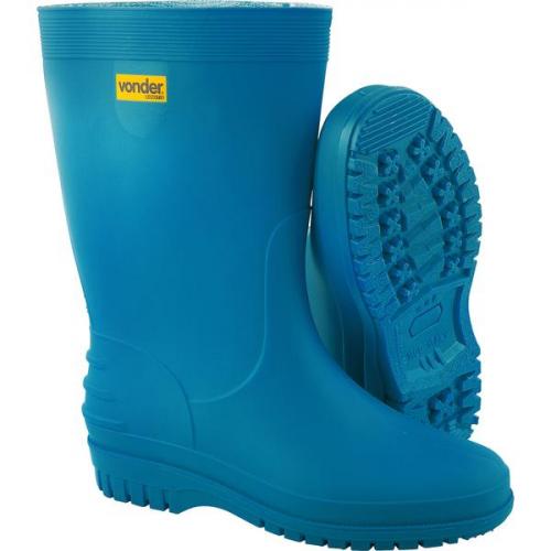 Bota de PVC azul com forro 
