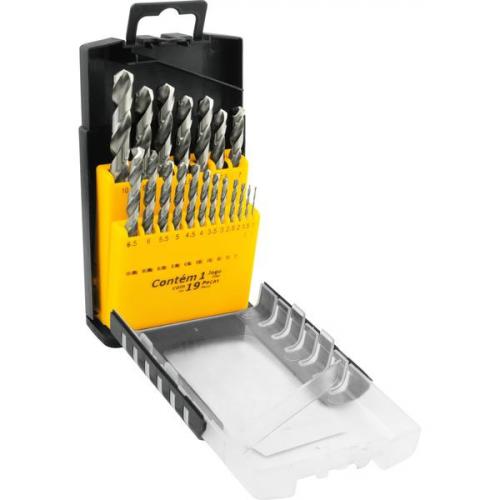 Jogo de brocas de ao rpido 1 a 10,0 mm 19 peas