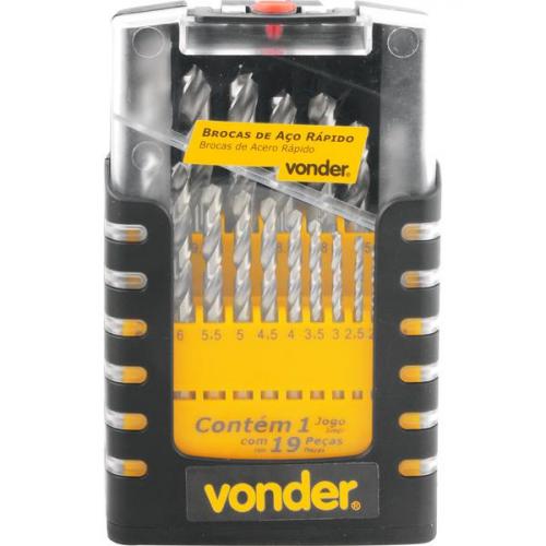 Jogo de brocas de ao rpido 1 a 10,0 mm 19 peas