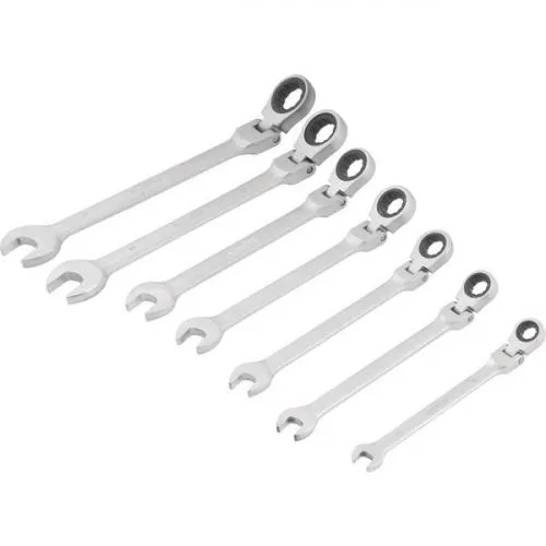 Jogo de chave combinada com catraca articulada 8 a 19 mm 7 peças
