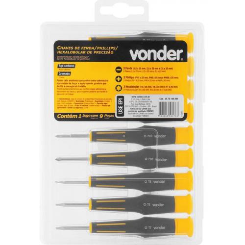 Jogo de chaves de fenda/phillips/hexalobular de precisão 9 peças Jogo de chaves de fenda/phillips/hexalobular de precisão 9 peças