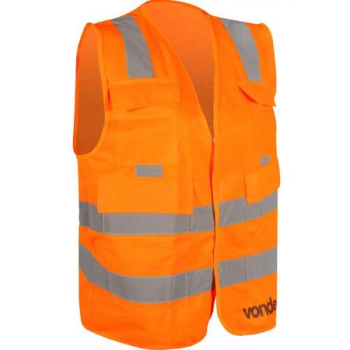 Colete refletivo tipo blus�o com bolso laranja - CV 107 