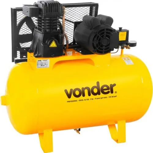 Compressor de ar 15 pés 122L 3 hp 125 lbs trifásico - VDCSL 