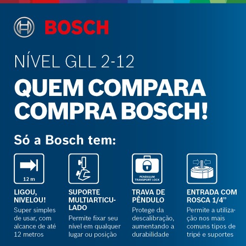 Nvel a laser 2 linhas com alcance de 12 metros - GLL 2-12