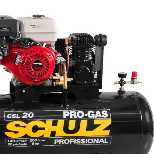 Compressor de ar a gasolina 20 pés 8 hp 200 litros 140lbs - PRO-GAS CSL 20/200