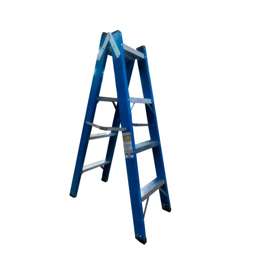 Escada tesoura dupla em fibra de vidro 4 degraus 1,2 m - Premium Escada tesoura dupla em fibra de vidro 4 degraus 1,2 m - Premium