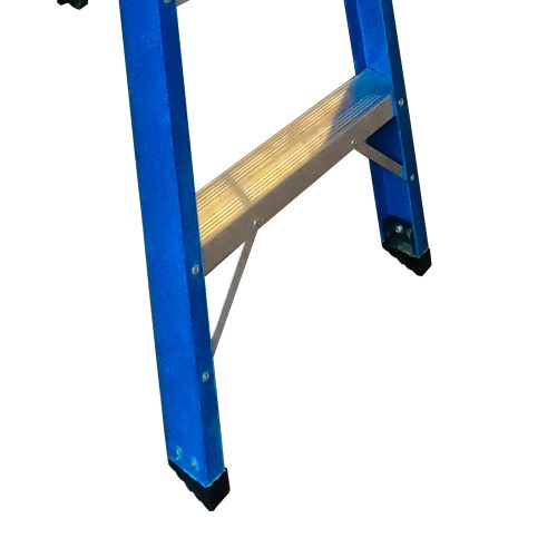 Escada tesoura simples em fibra de vidro 4 degraus + patamar 1,50 m- Premium