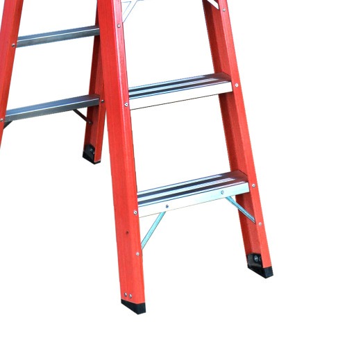 Escada tesoura dupla em fibra de vidro 6 degraus 1,80 m - Profissional