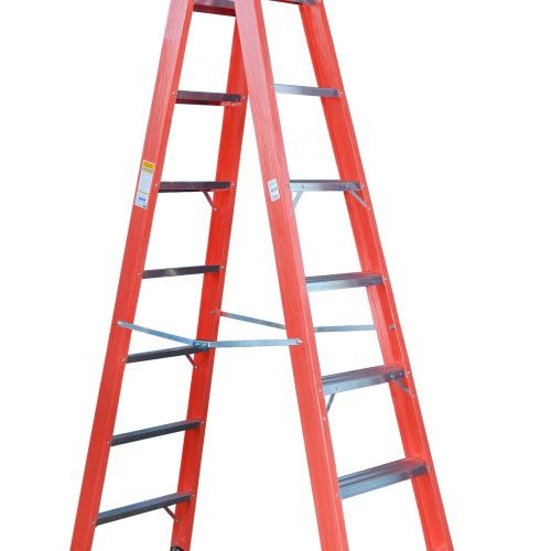 Escada tesoura dupla em fibra de vidro 8 degraus 2,40 m - Profissional