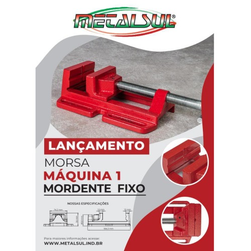 Morsa para máquina N°1 com abertura de 101 mm- MF049 Morsa para máquina N°1 com abertura de 101 mm- MF049