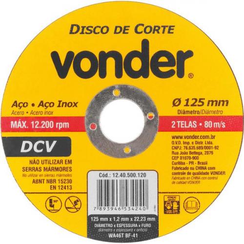 Disco de corte 125 x 1,2 x 22,23 mm DCV 
