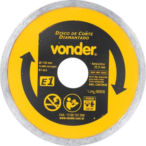 Disco diamantado liso 110 mm para m�rmore e cer�mica - E1