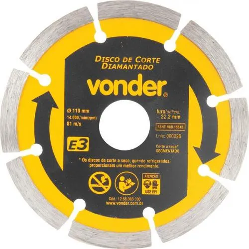 Disco diamantado segmentado 110 mm para mármore concreto