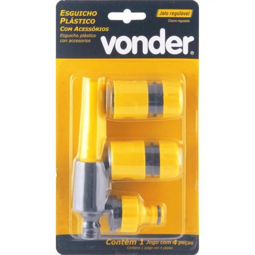 Esguicho plástico com jato regulável com acessórios Esguicho plástico com jato regulável com acessórios