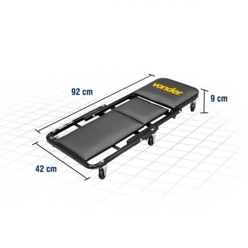 Carrinho esteira/banqueta para mecânico 92 cm 110 kg 2 em 1 