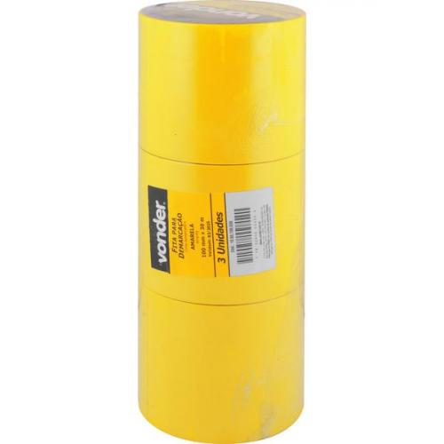 Fita adesiva para demarcao 100 mm x 30 m amarela
