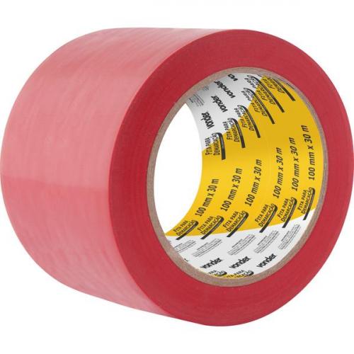 Fita adesiva para demarca��o 100 mm x 30 m vermelha