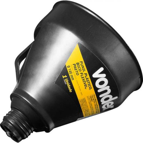 Funil plástico bico flexível preto 140 mm Funil plástico bico flexível preto 140 mm