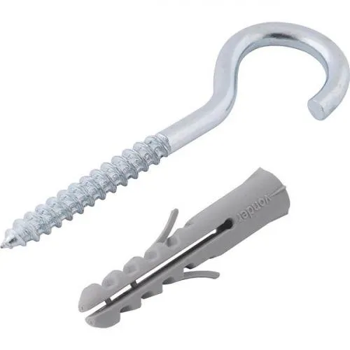 Gancho 4,8 x 70 mm com bucha de nylon 10 mm G-10 c/ 6 peças