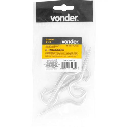 Gancho G-10, 4,8 x 70 mm com 6 peas