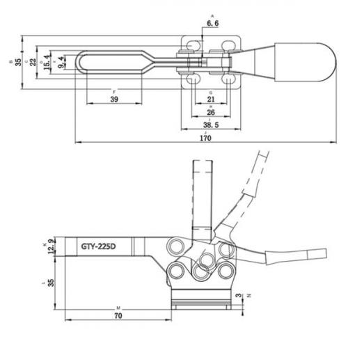 Grampo de aperto rpido horizontal - GHV 225 